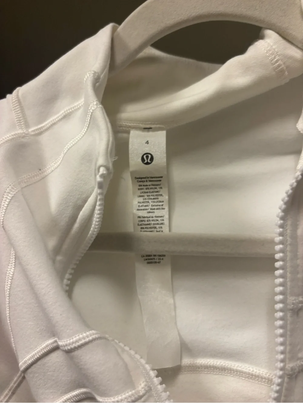 White Lululemon Full-Zip Women’s Jacket - Lightweight Active Layer WORN ONCE